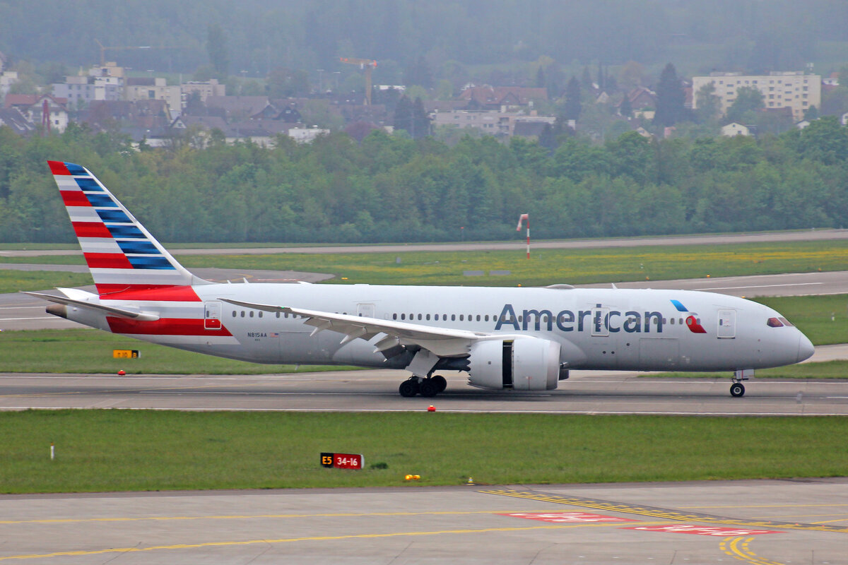 American Airlines, N815AA, Boeing, B787-8, msn: 40633/423, 01.Mai 2022, ZRH Zürich, Switzerland.