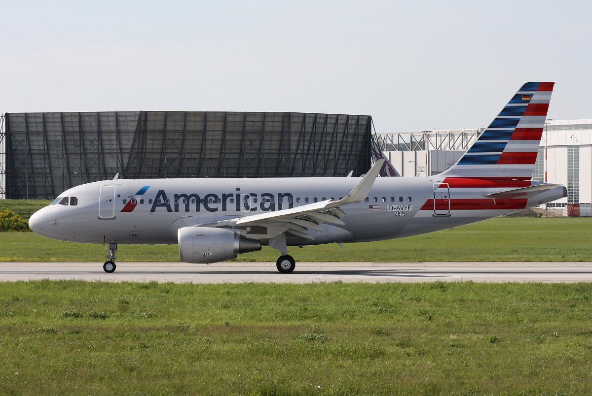 American Airlines,D-AVVF,Reg.N8031M,(c/n 6595),Airbus A319-115(SL),11.05.2015,XFW-EDHI,Hamburg-Finkenwerder,Germany