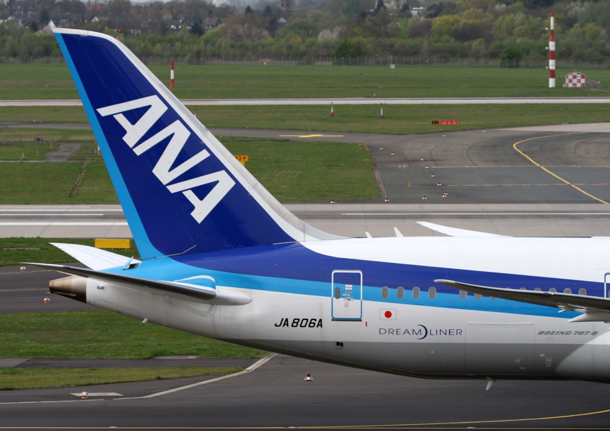 ANA - All Nippon Airways, JA-806A, Boeing, 787-8 Dreamliner (Seitenleitwerk/Tail), 02.04.2014, DUS-EDDL, Dsseldorf, Germany