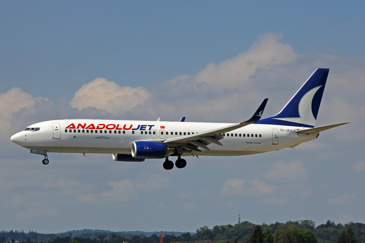 Anadolu Jet, TC-JZJ, Boeing B737-8AS, msn: 34995/3795, 10.Juli 2022, ZRH Zürich, Switzerland.