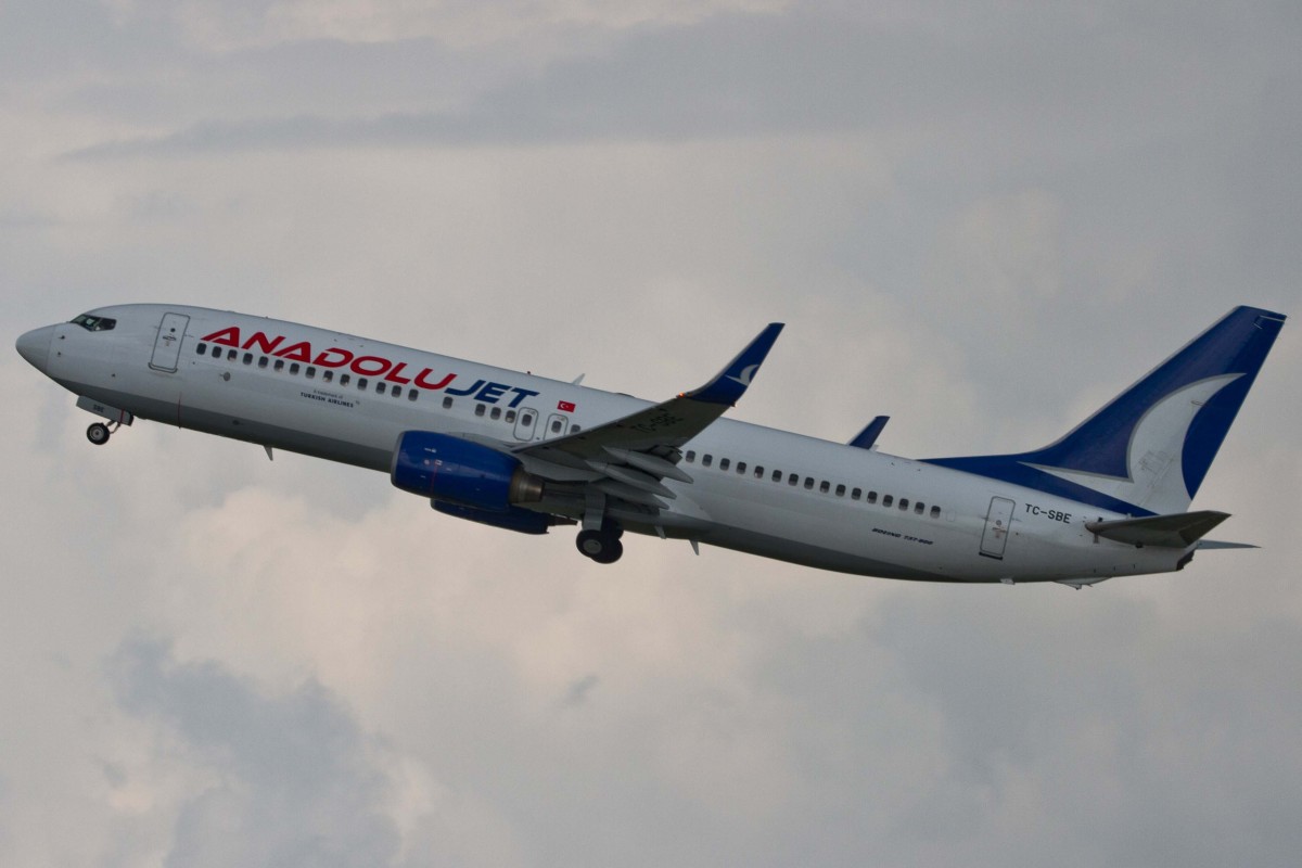 Anadolujet (KT-AJA), TC-SBE, Boeing, 737-8BK wl, 27.06.2015, DUS-EDDL, Düsseldorf, Germany
