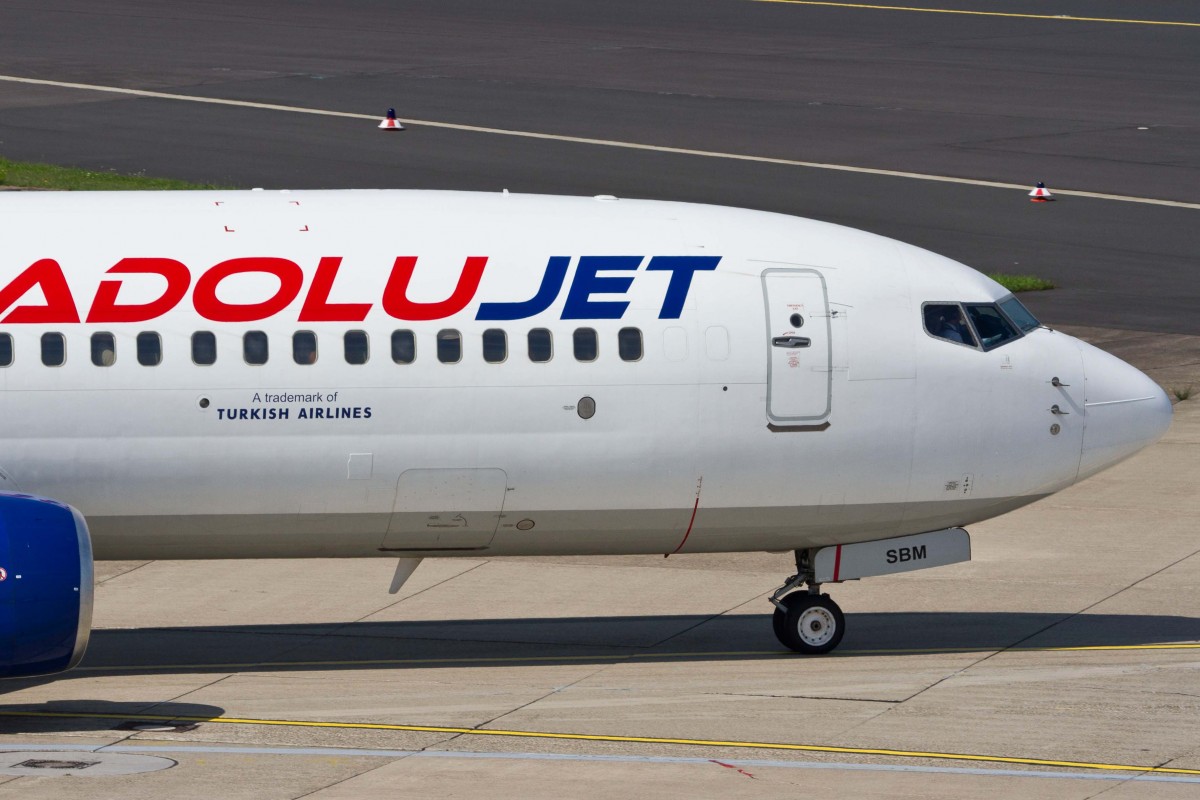 AnadoluJet (KT-AJA), TC-SBM, Boeing, 737-86J wl (Bug/Nose), 22.08.2015, DUS-EDDL, Düsseldorf, Germany
