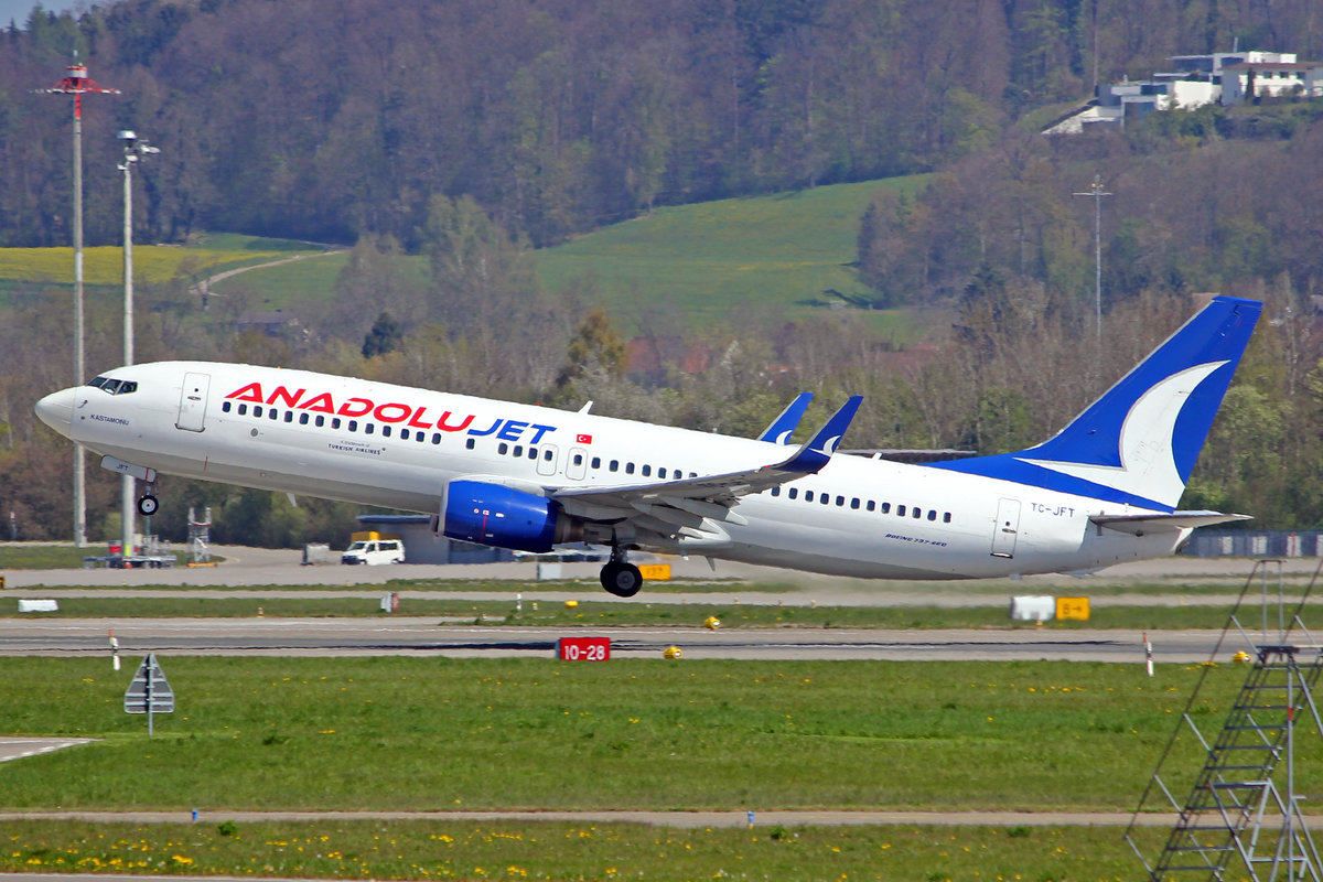 AnadoluJet, TC-JFT, Boeing B737-8F2, msn: 29780/454,  Kastamonu , 23.April 2021, ZRH Zürich, Switzerland.