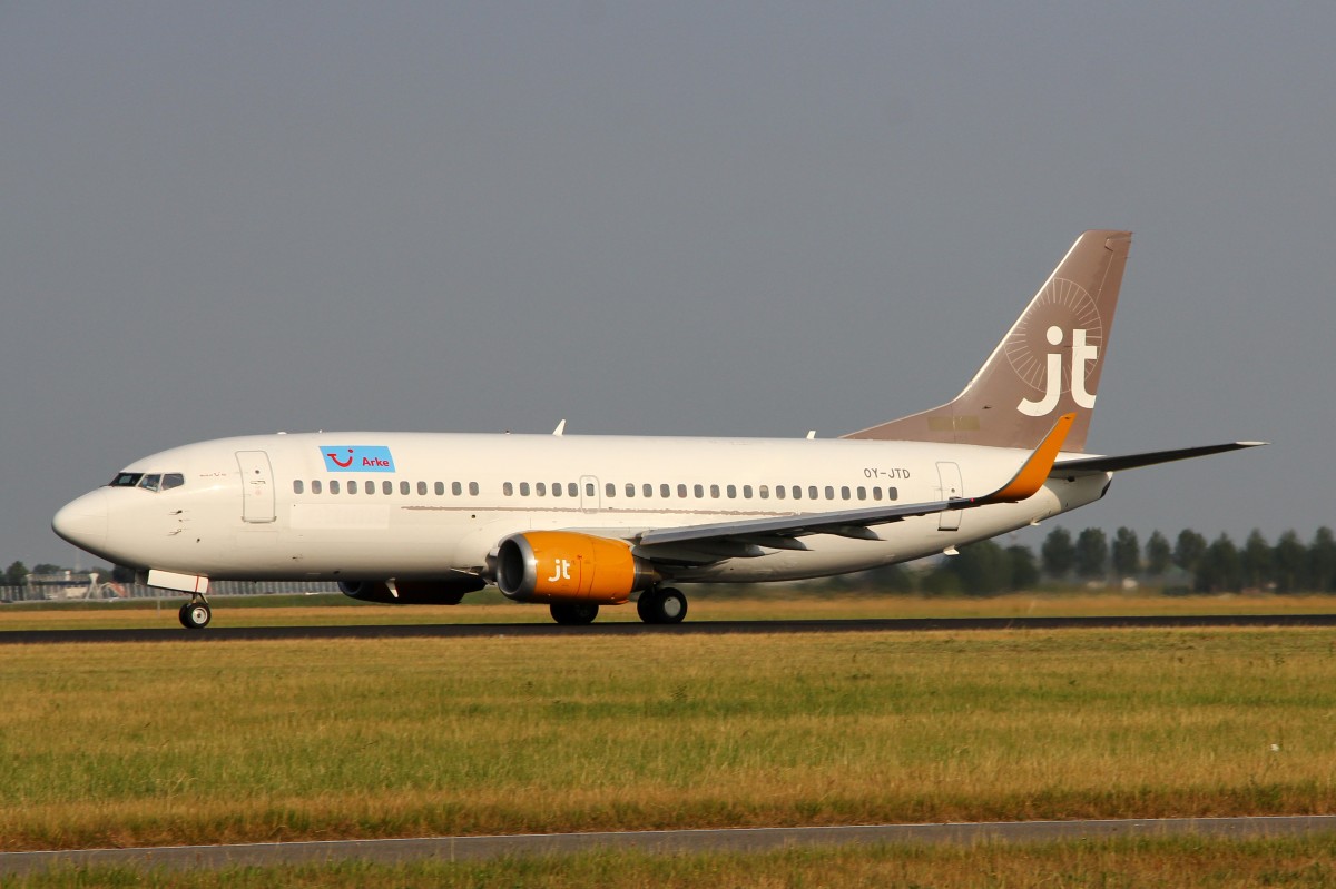 Arke Fly (Operated by Jettime), OY-JTD, Boeing B737-3YO (W), 3.Juli 2015, AMS  Amsterdam, Netherlands.