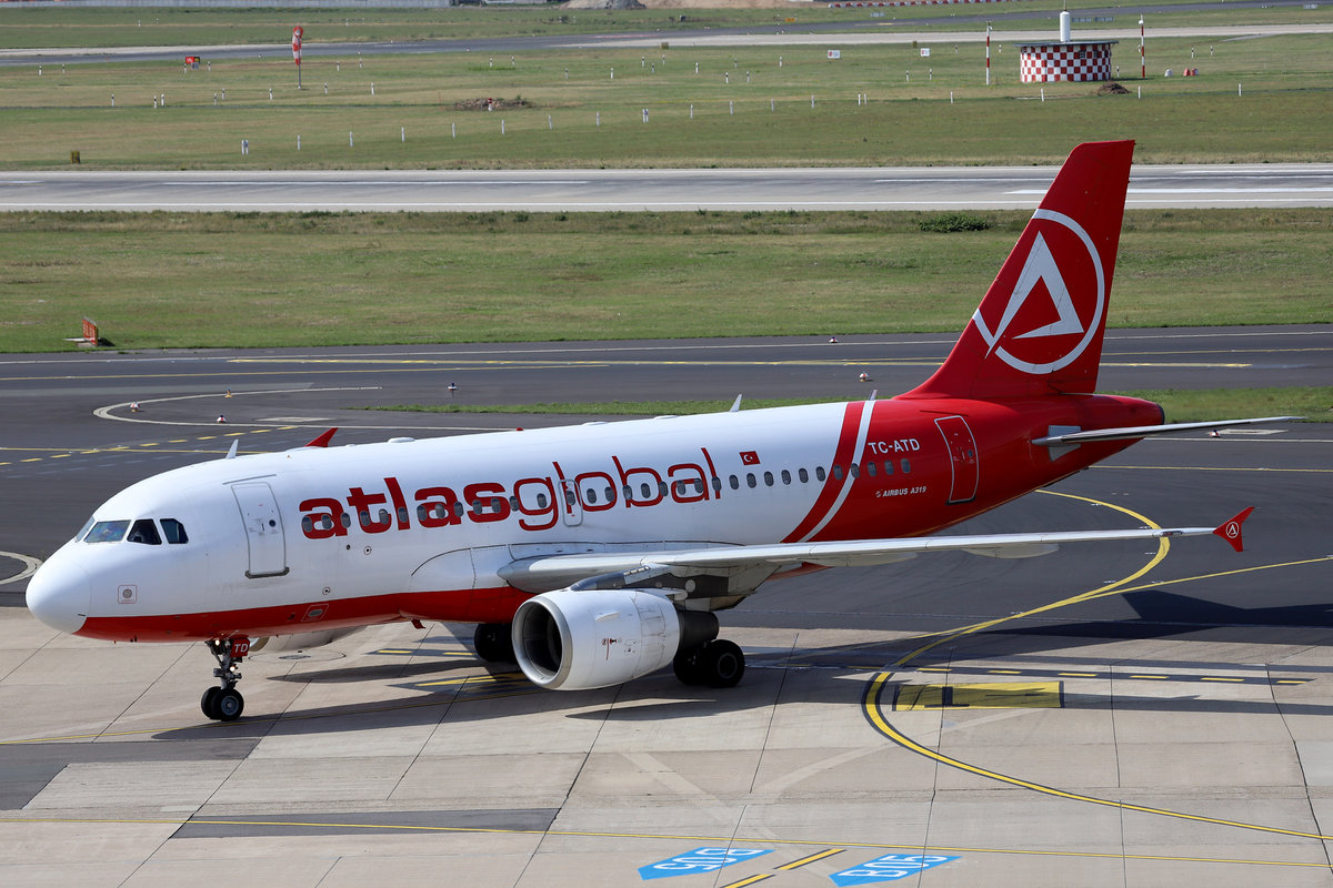 AtlasGlobal, TC-ATD, Airbus, A 319-112, DUS-EDDL, Düsseldorf, 21.08.2019, Germany 