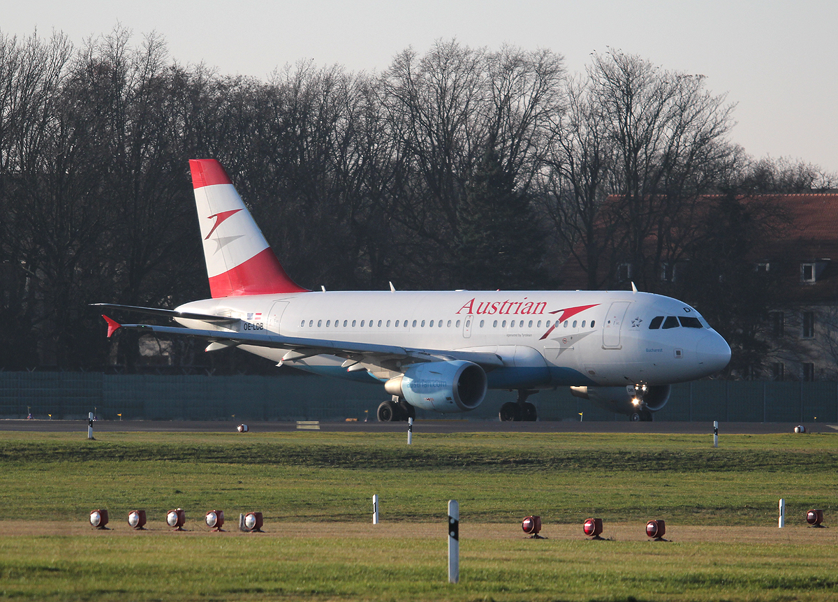 Austrian Airlines A 319-112 OE-LDB kurz vor dem Start in Berlin-Tegel am 30.12.2013