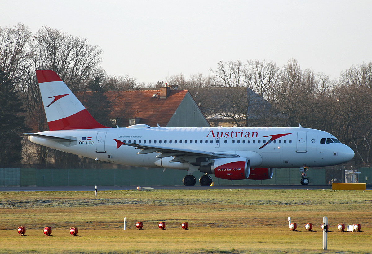 Austrian Airlines, Airbus A 319-112, OE-LDC, TXL, 05.01.2020