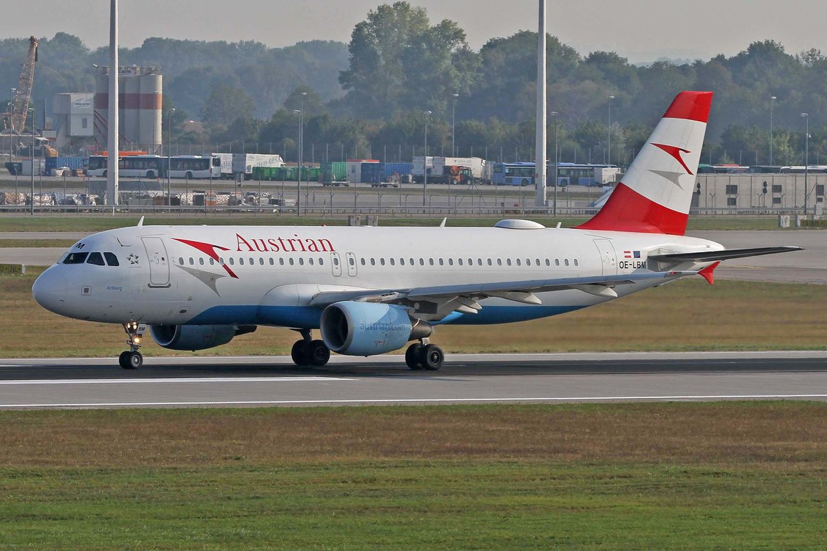 Austrian Airlines, OE-LBM, Airbus, A 320-214,  Arlberg , MUC-EDDM, München, 20.08.2018, Germany