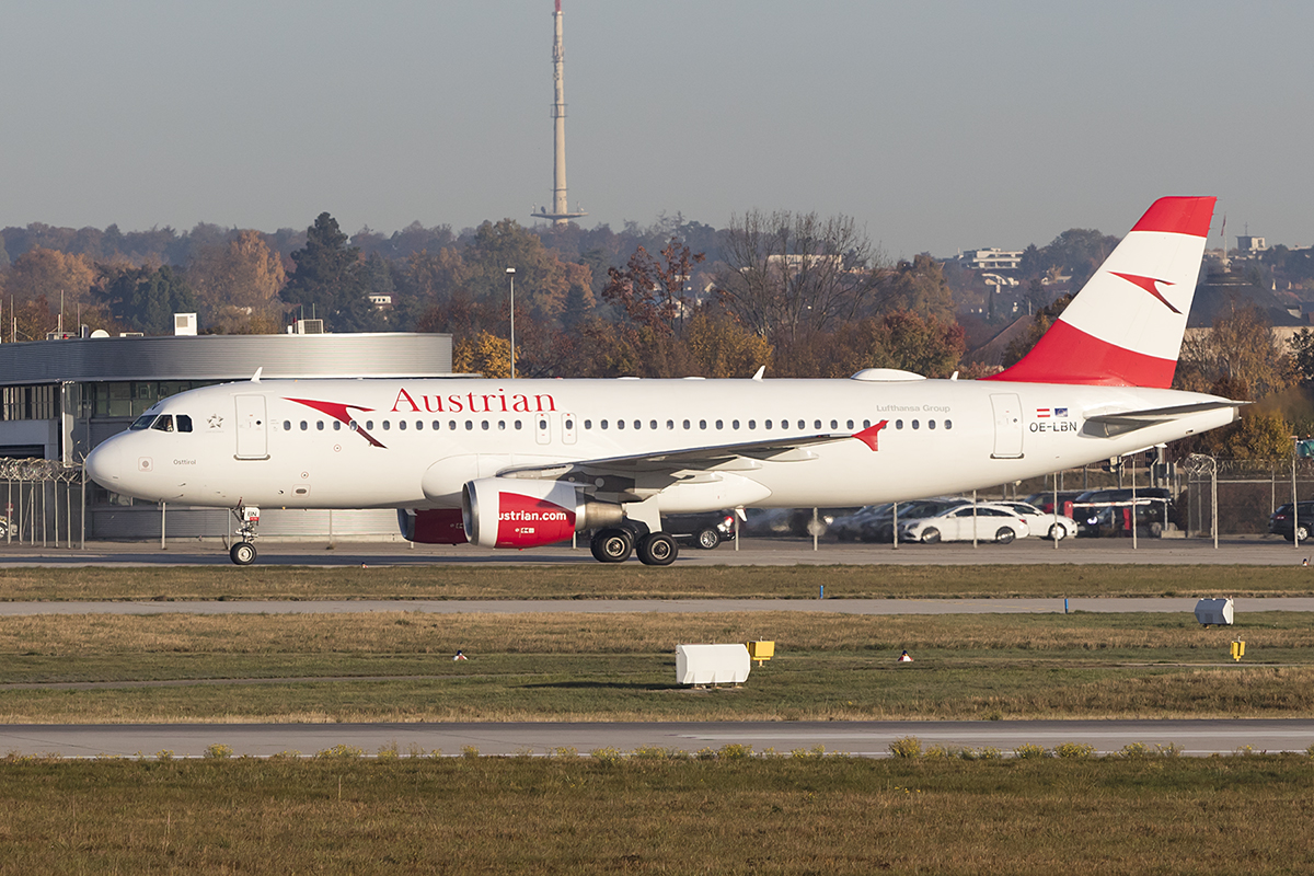 Austrian Airlines, OE-LBN, Airbus, A320-214, 06.11.2018, STR, Stuttgart, Germany 



