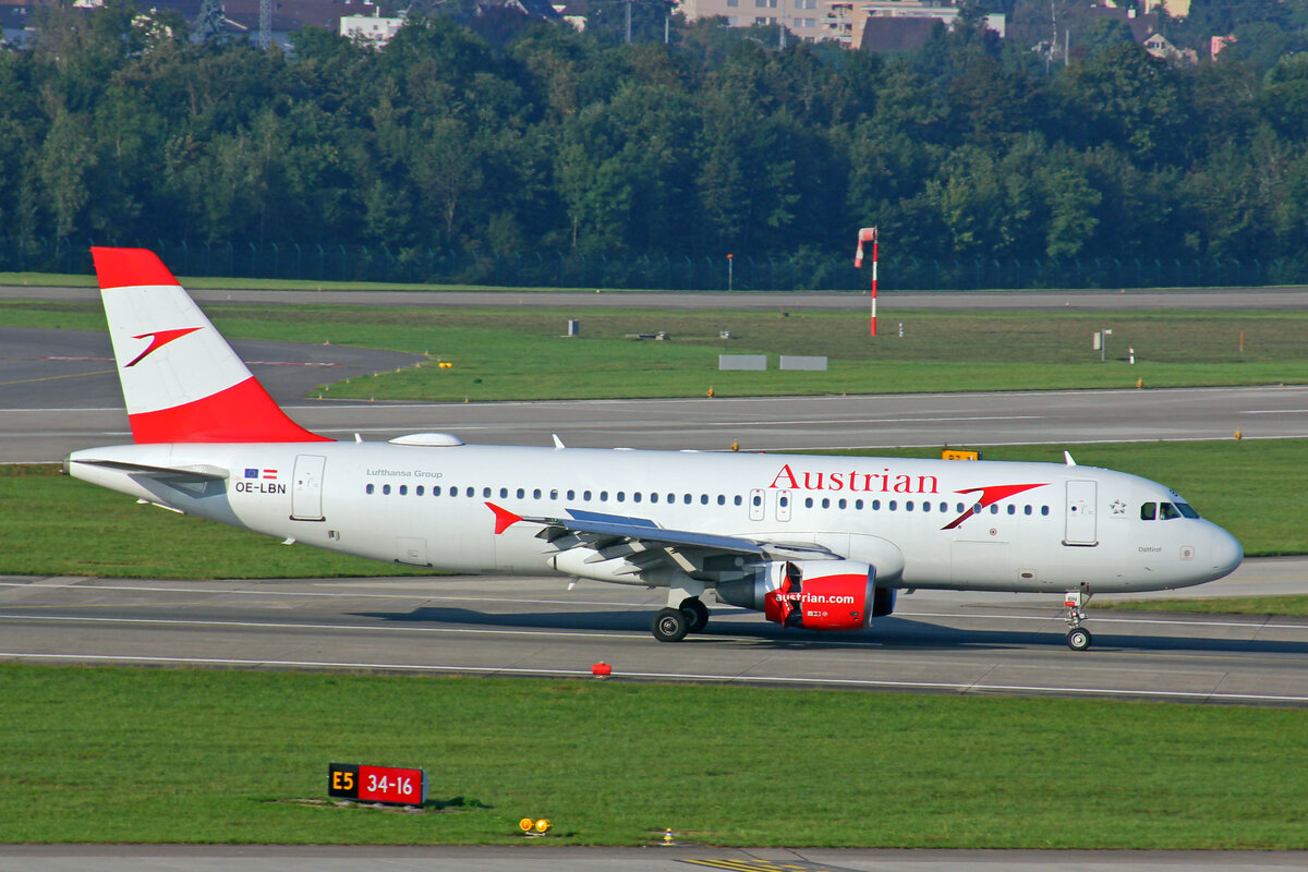 Austrian Airlines, OE-LBN, Airbus A320-214, msn: 768,  Osttirol , 04.September 2021, ZRH Zürich, Switzerland.