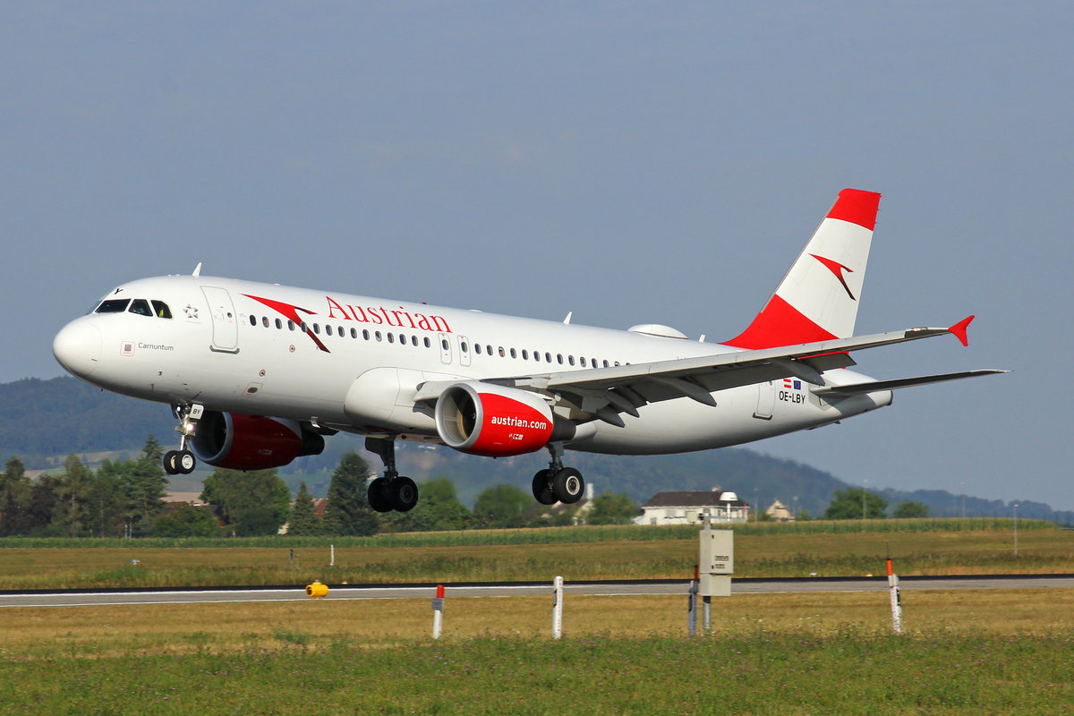 Austrian Airlines, OE-LBY, Airbus A320-214, msn: 5122,  Carnuntum , 01.August 2018, ZRH Zürich, Switzerland.