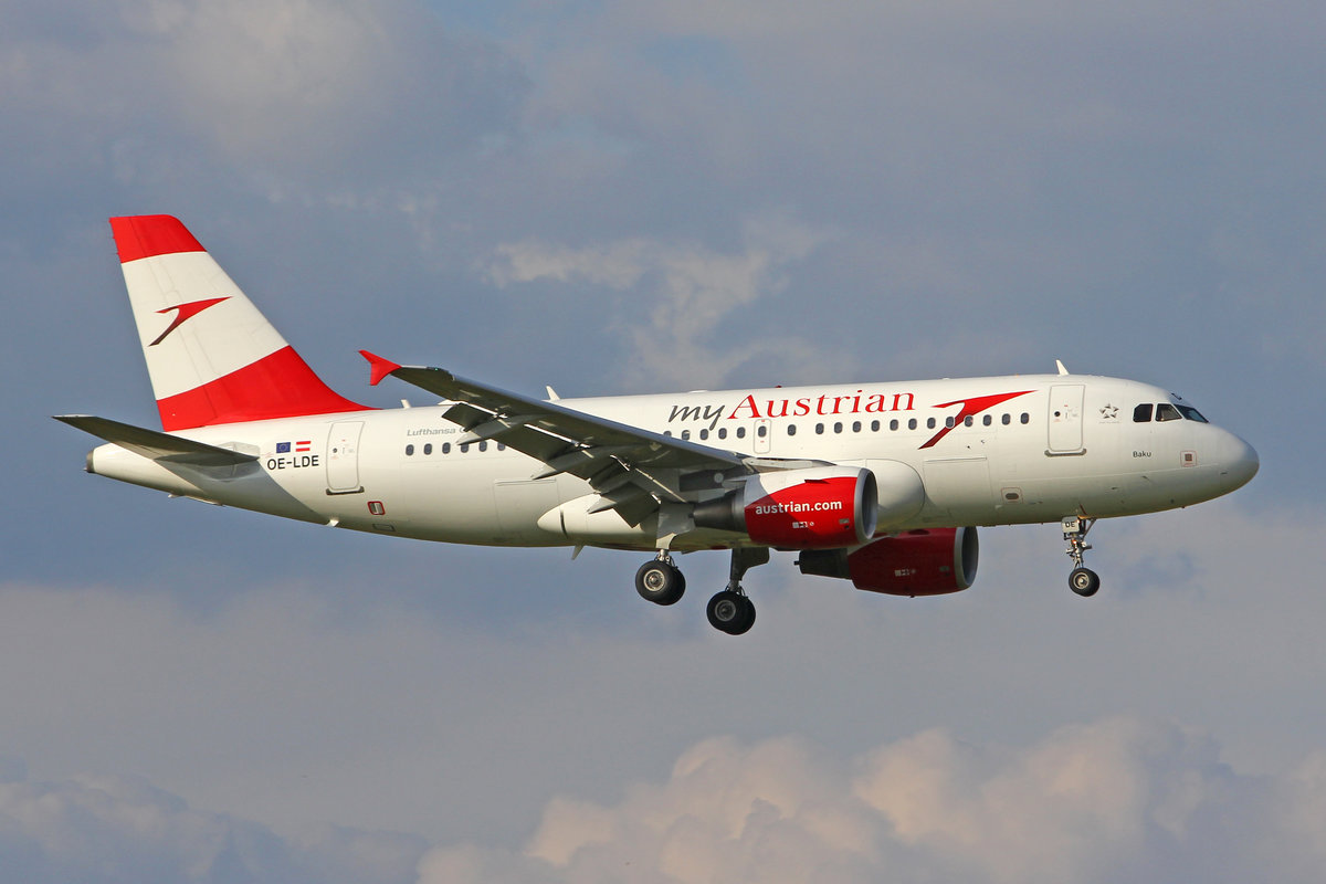 Austrian Airlines, OE-LDE, Airbus A319-112, msn: 2494,  Baku , 09.Juli 2018, ZRH Zürich, Switzerland.