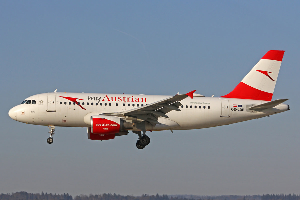 Austrian Airlines, OE-LDE, Airbus A319-112, msn: 2494,  Baku , 31.März 2021, ZRH Zürich, Switzerland.