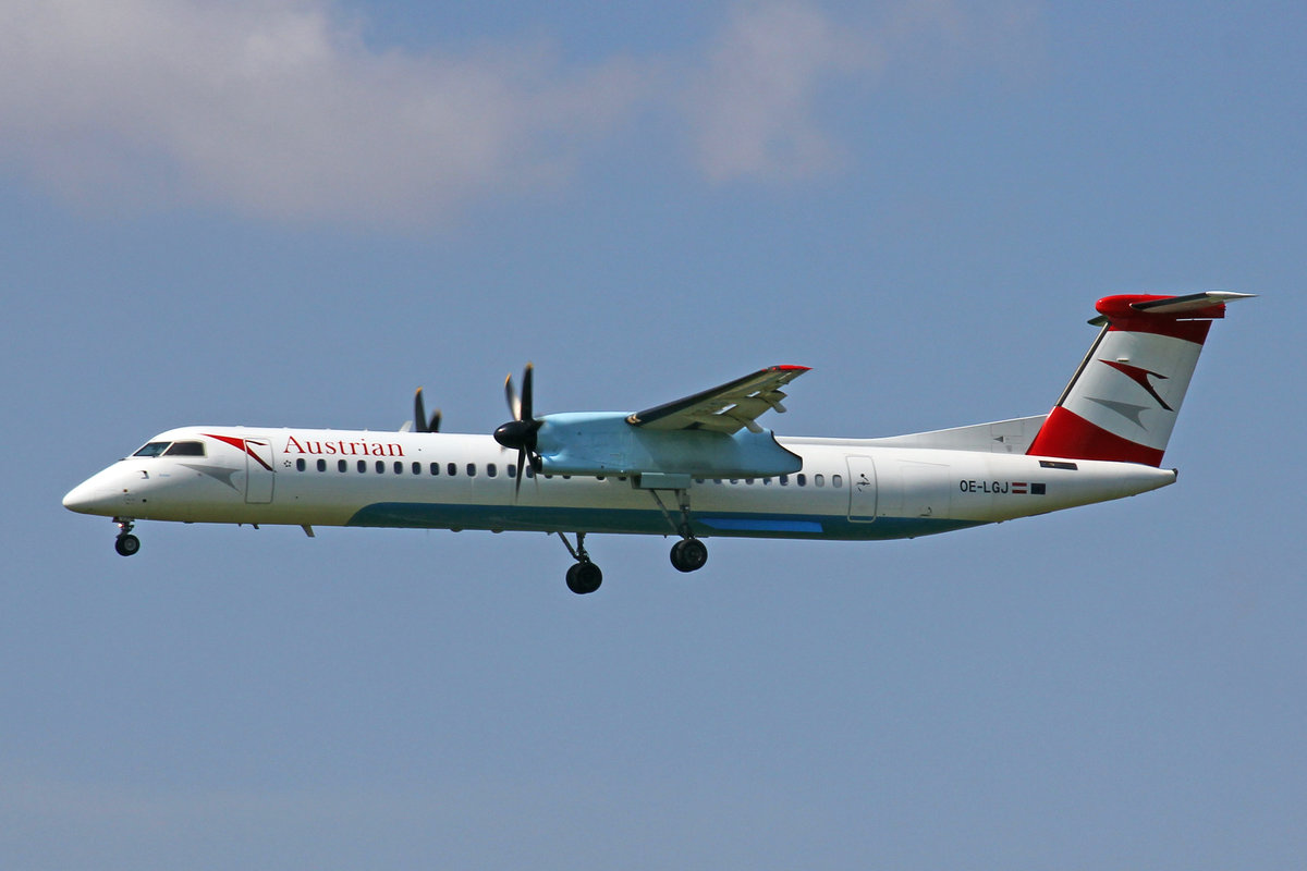 Austrian Airlines, OE-LGJ, Bombardier DHC-8-402,  Baden , 21.Juli 2017, ZRH Zürich, Switzerland.