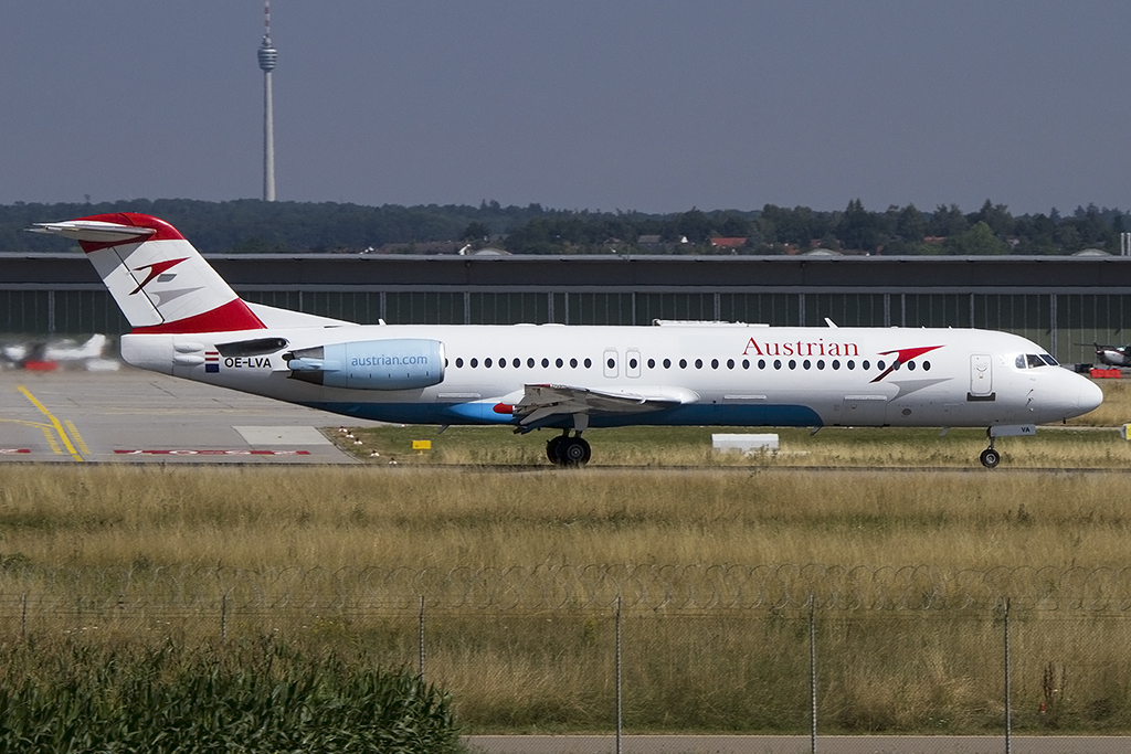 Austrian Airlines, OE-LVA, Fokker, F-100, 24.07.2015, STR, Stuttgart, Germany 




