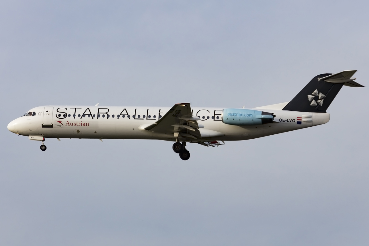 Austrian Airlines, OE-LVG, Fokker, F-100, 08.11.2015, FRA, Frankfurt, Germany 


