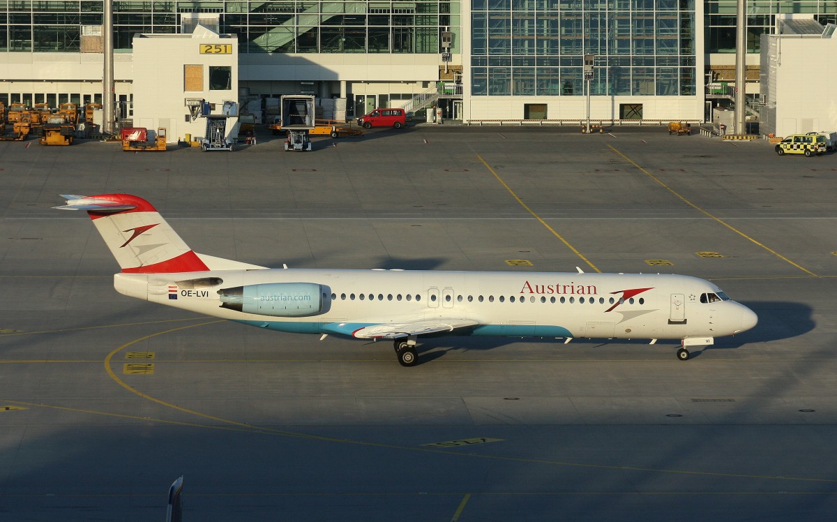 Austrian Airlines,OE-LVI,(c/n11468),Fokker F100.21.04.2015,MUC-EDDM,Germany