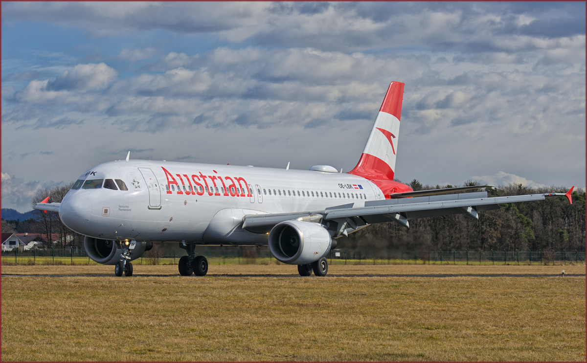 Austrian OE-LBK; Airbus A320; Maribor Flughafen MBX; 12.2.2020