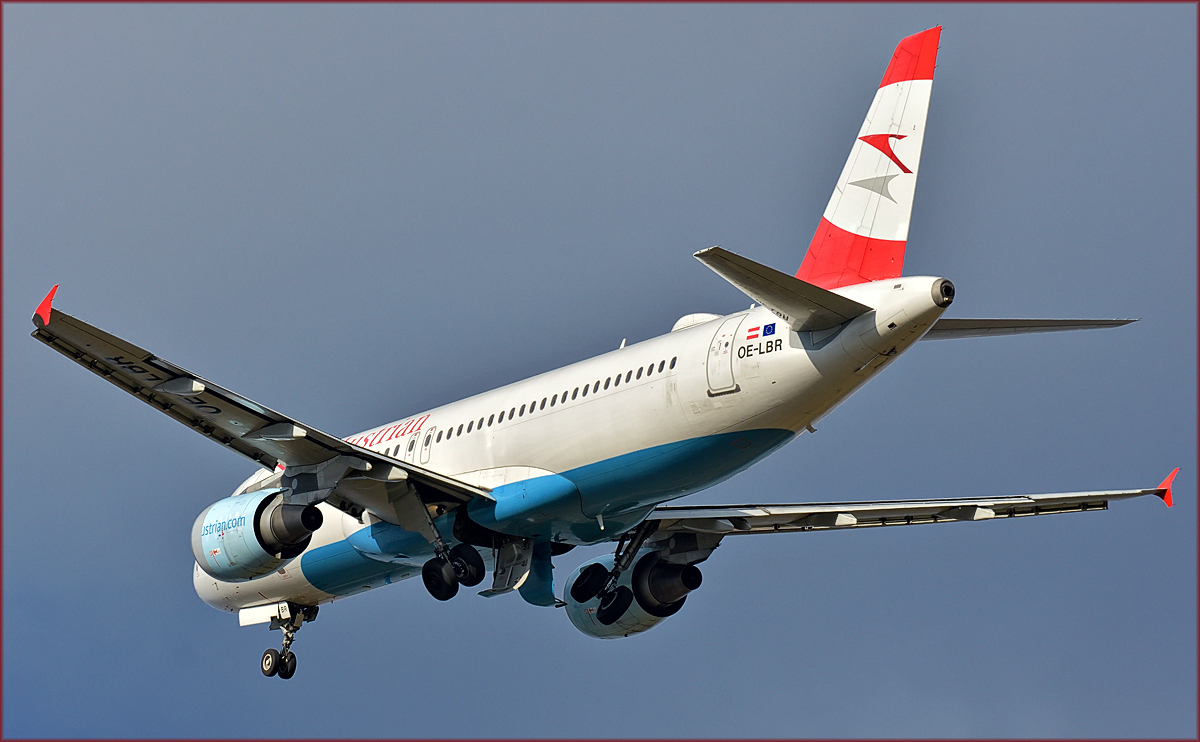 Austrian OE-LBR; Airbus A320; Maribor MBX, Trainingsflug; 31.1.2018
