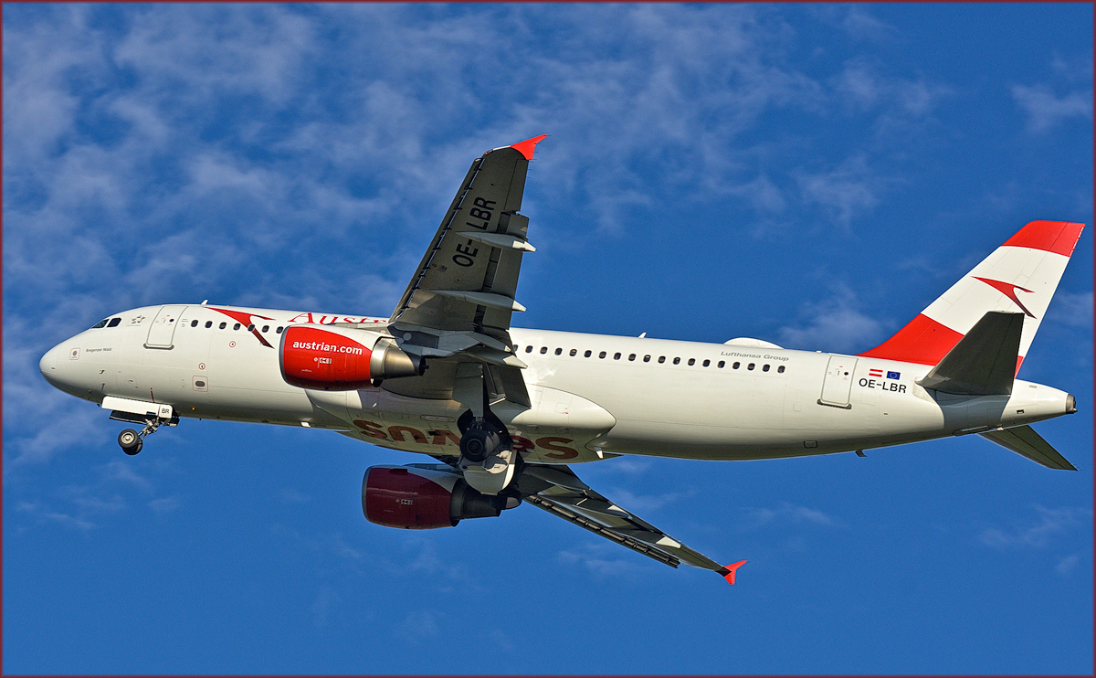 Austrian OE-LBR; Airbus A320; Maribor Flughafen MBX, Trainingsflug; 4.12.2018