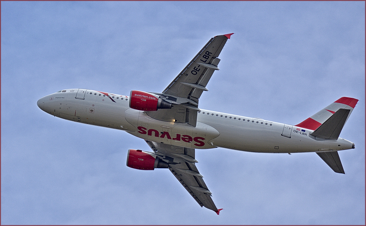 Austrian OE-LBR; Airbus A320; Maribor Flughafen MBX, Trainingsflug; 22.2.2019
