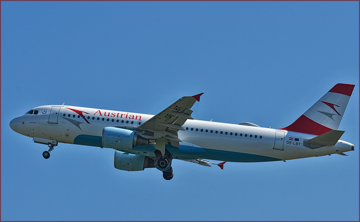 Austrian OE-LBT; Airbus A320; Maribor MBX, Trainingsflug; 7.4.2018
