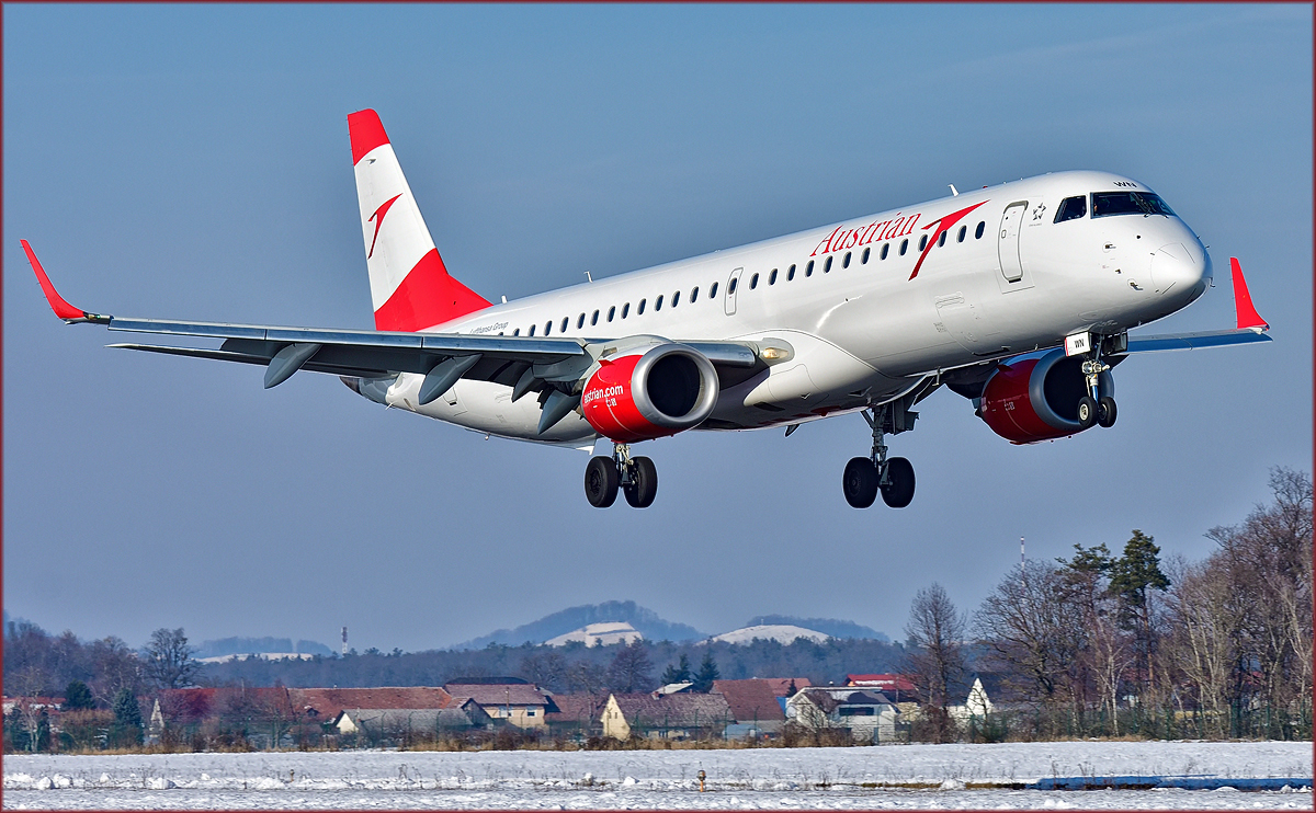 Austrian OE-LWN; Embraer ERJ-195LR; Maribor MBX, Trainingsflug; 15.2.2018