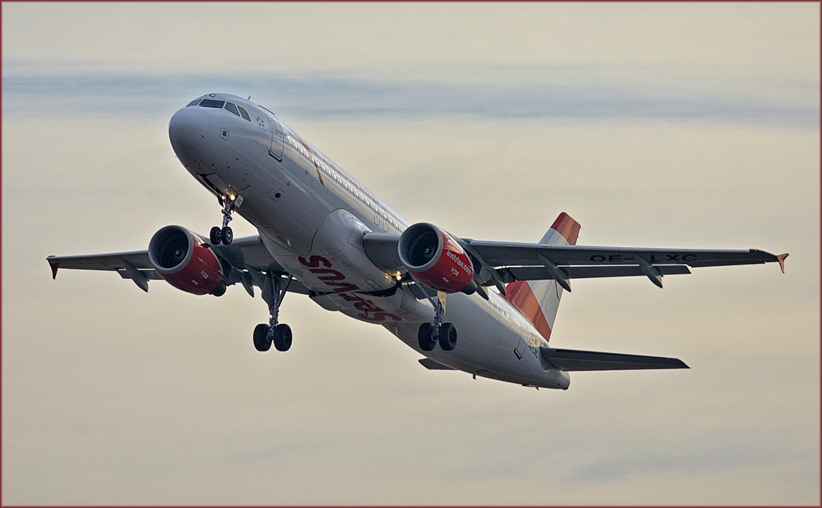 Austrian OE-LXC; Airbus A320; Maribor Flughafen MBX, Trainingsflug; 16.1.2019