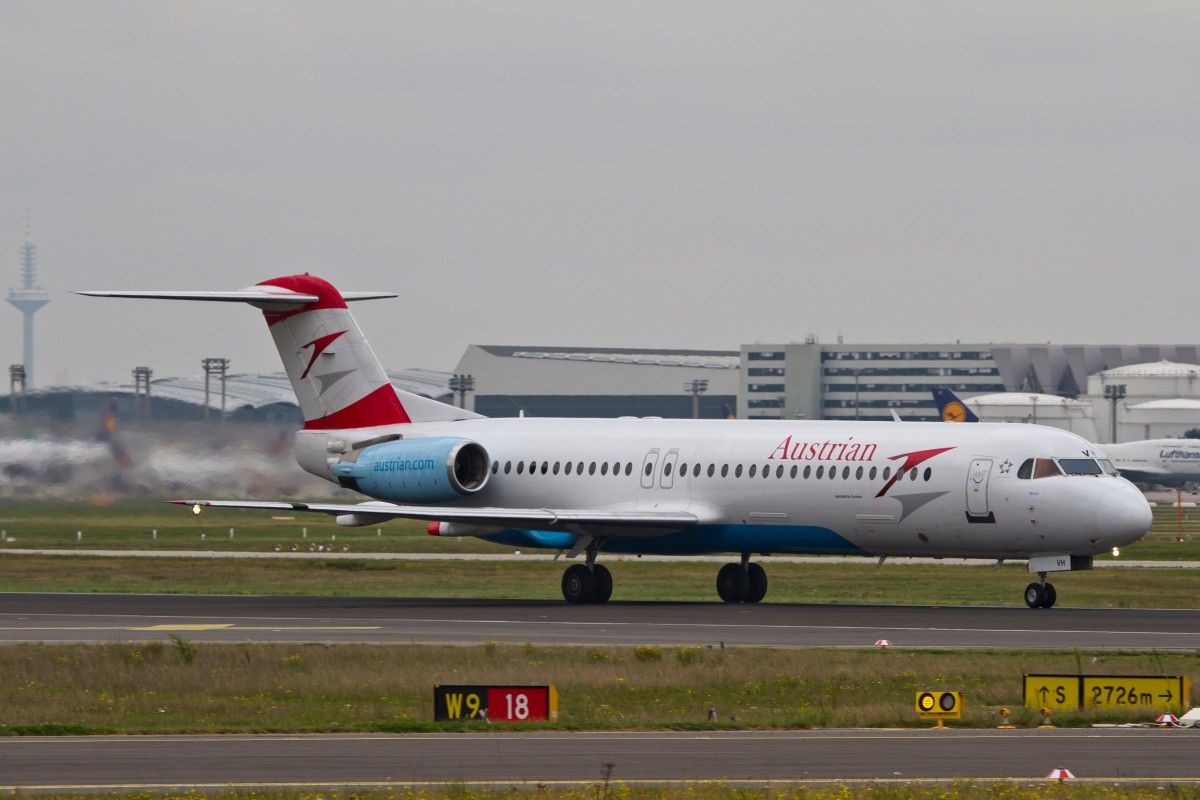 Austrian (OS), OE-LVH  Minsk , Fokker, 100, 15.09.2014, FRA-EDDF, Frankfurt, Germany