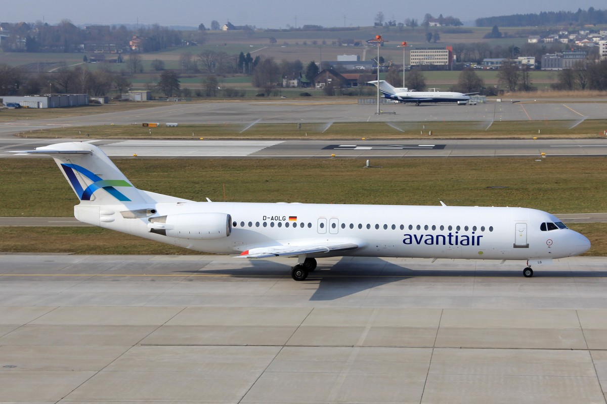 Avantiair, D-AOLG, Fokker 100, 14.März 2015, ZRH Zürich, Switzerland.