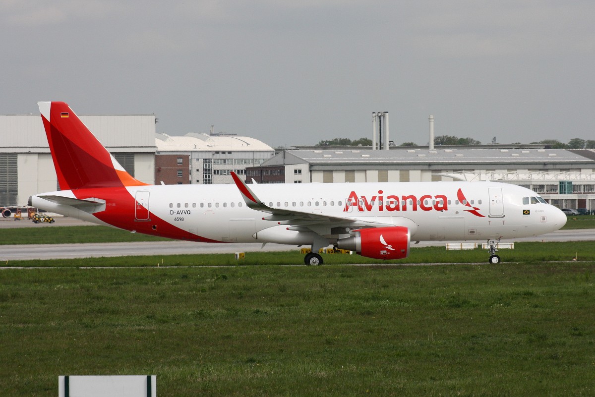 Avianca Brasil,D-AVVQ,Reg.PR-OCN,(c/n 6598),Airbus A320-214(SL),08.05.2015,XFW-EDHI,Hamburg-Finkenwerder,Germany(F1)
