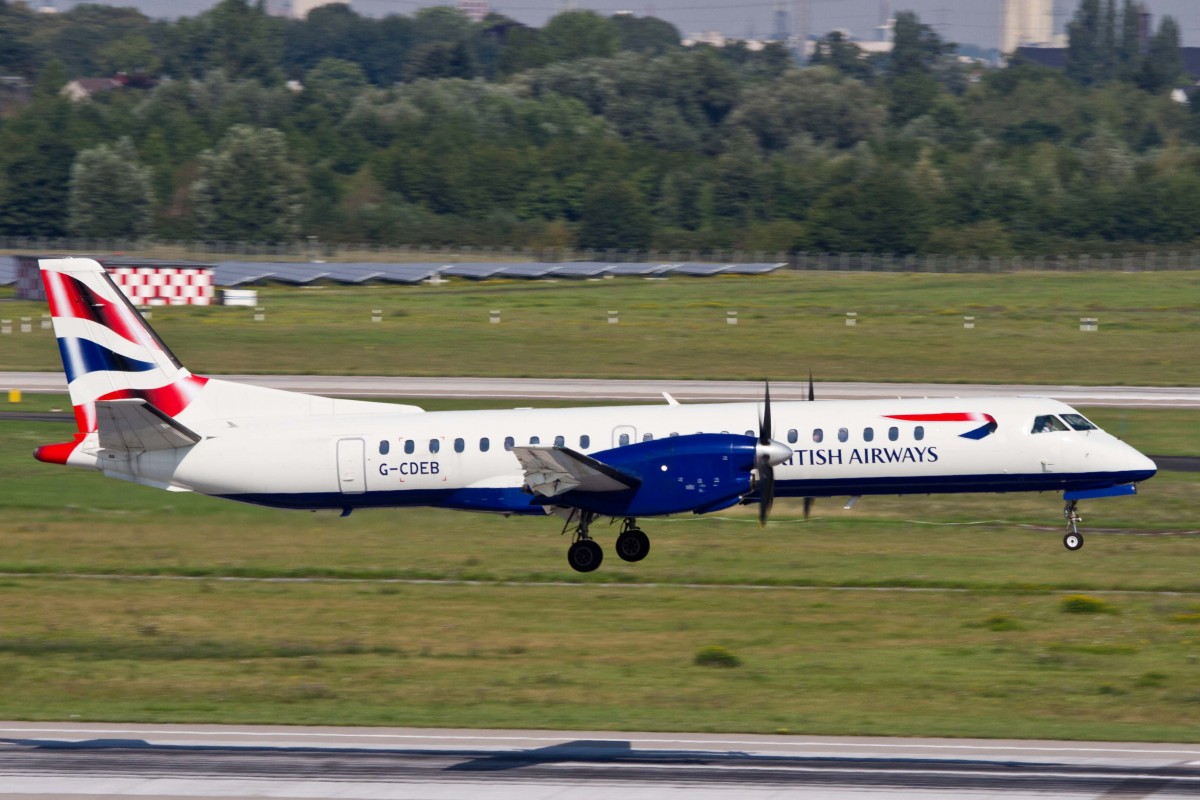 BA City Flyer (CI-CFE), G-CDEB, Saab, 2000, 22.08.2015, DUS-EDDL, Düsseldorf, Germany 
