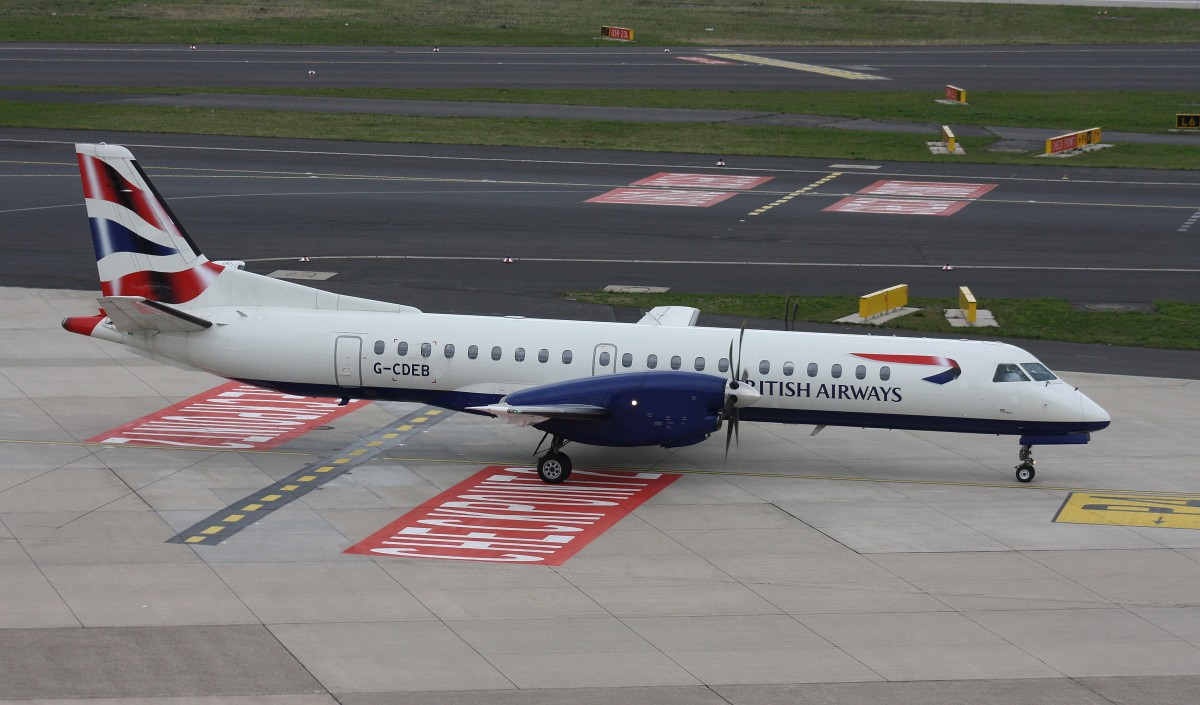 BA City Flyer,G-CDEB,(c/n036),Saab 2000,11.04.2015,DUS-EDDL.Düsseldorf,Germany