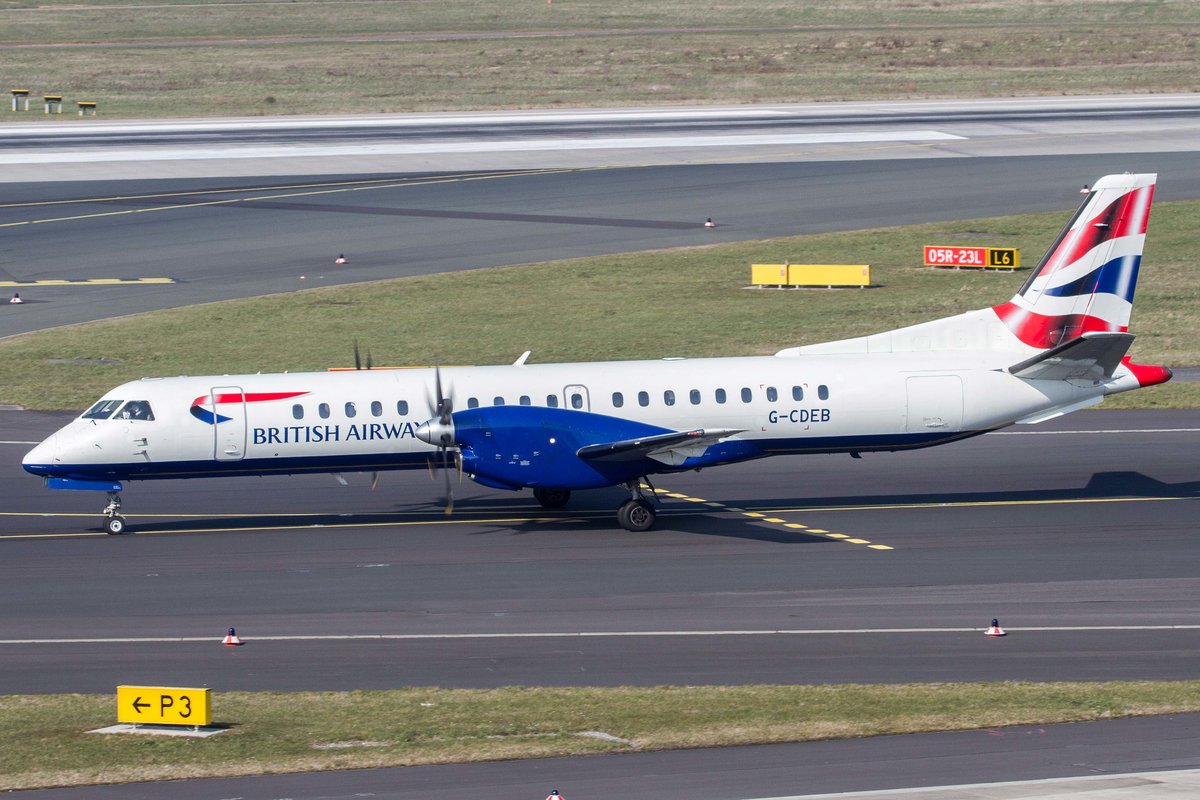 BA CityFlyer (CJ-CFE), G-CDEB, Saab, 2000, 10.03.2016, DUS-EDDL, Düsseldorf, Germany 