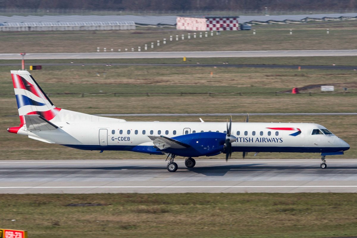 BA CityFlyer (CJ-CFE), G-CDEB, Saab, 2000, 10.03.2016, DUS-EDDL, Düsseldorf, Germany  