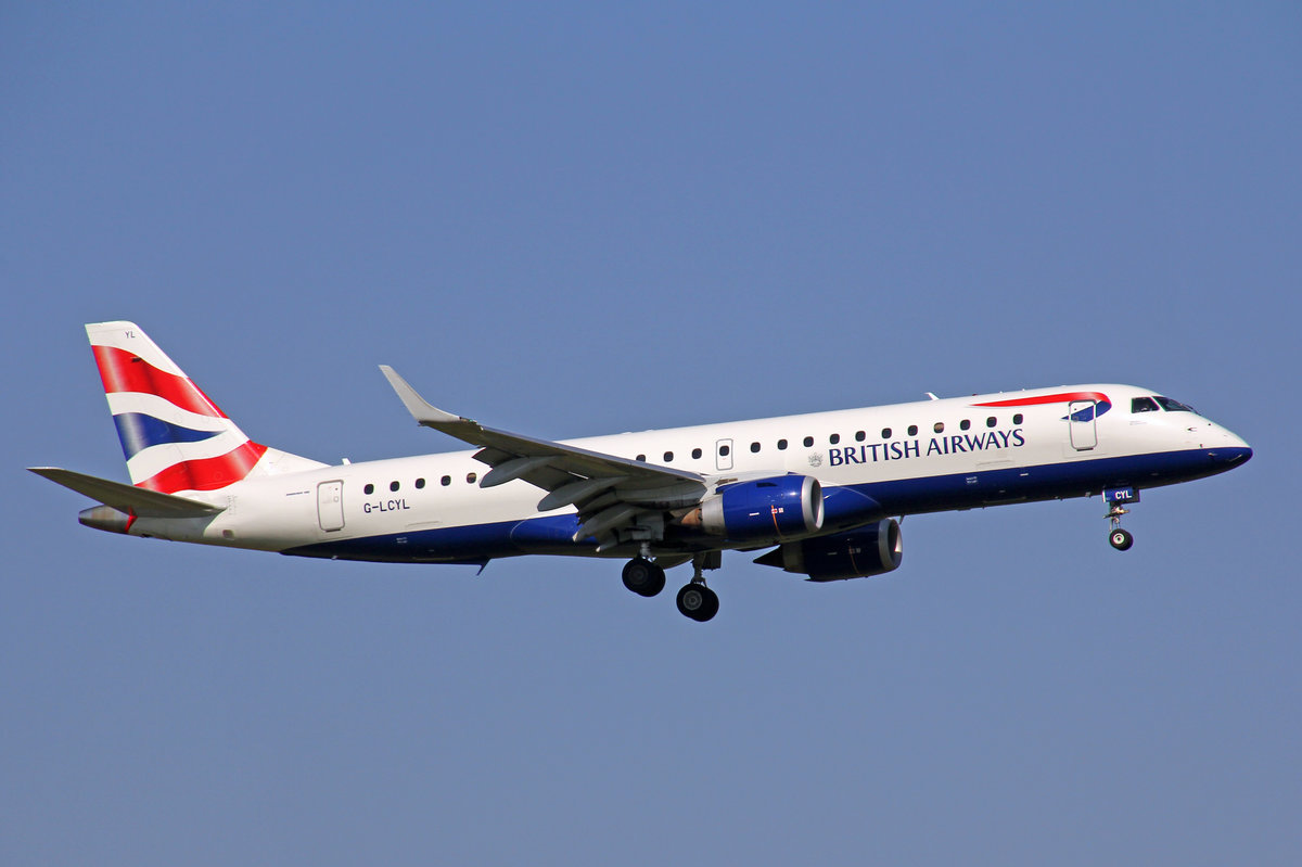 BA CityFlyer, G-LCYL, Embraer ERJ-190LR, 13.September 2016, ZRH Zürich, Switzerland.