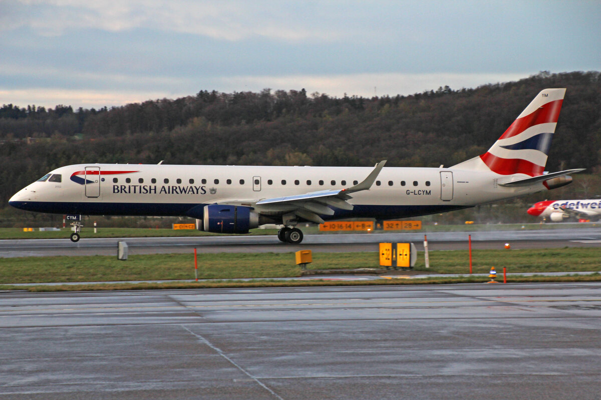 BA CityFlyer, G-LCYM, Embraer ERJ-190SR, msn: 19000351, 26.März 2023, ZRH Zürich, Switzerland.