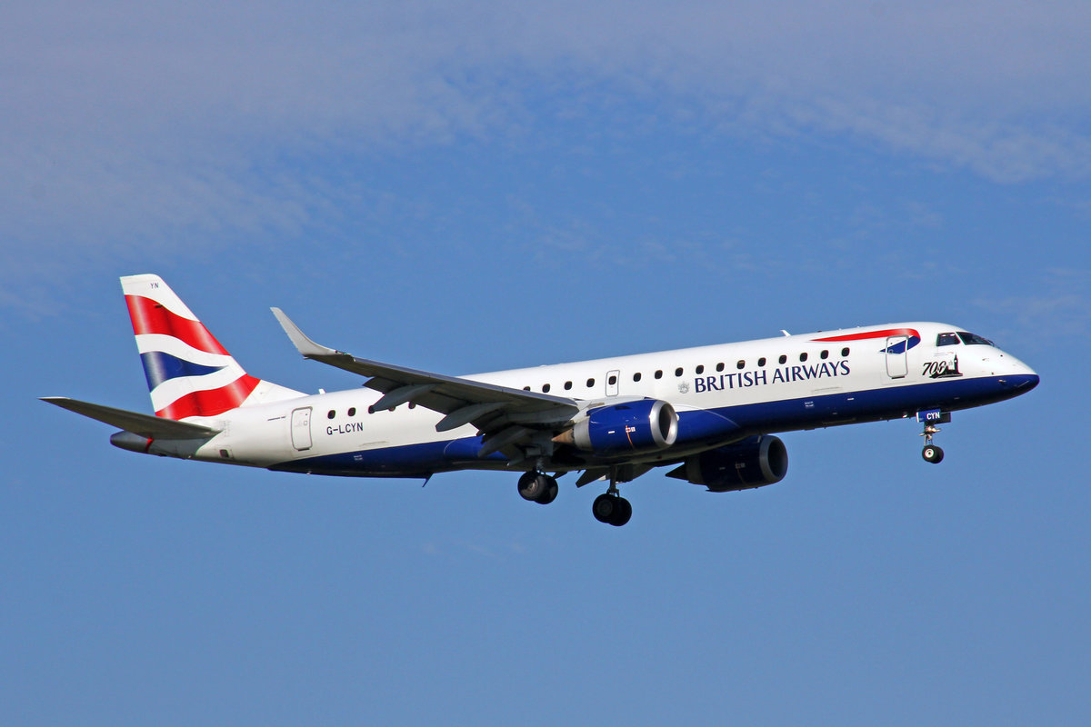 BA CityFlyer, G-LCYN, Embraer ERJ-190LR, 29.September 2016, ZRH Zürich, Switzerland.