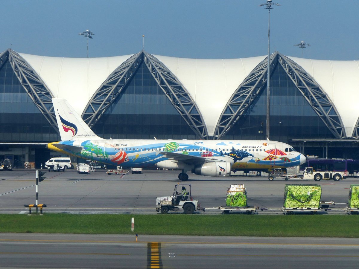 Bangkok Airways, Airbus A 320-232, HS-PGW, Bangkok Suvarnabhumi International Airport (BKK), 8.11.2018