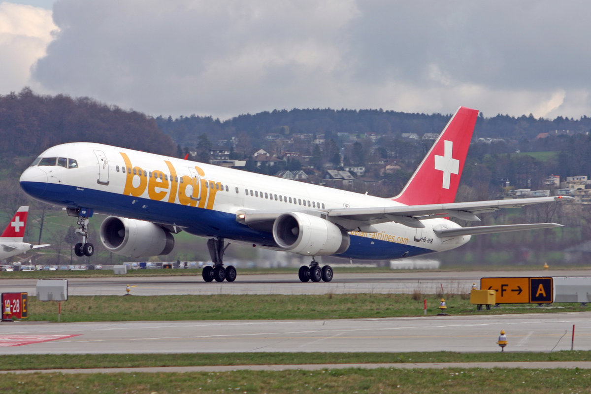Belair Airlines, HB-IHR, Boeing 757-2G5, msn: 29379/919,  Solemar , 25.März 2005, ZRH Zürich, Switzerland.