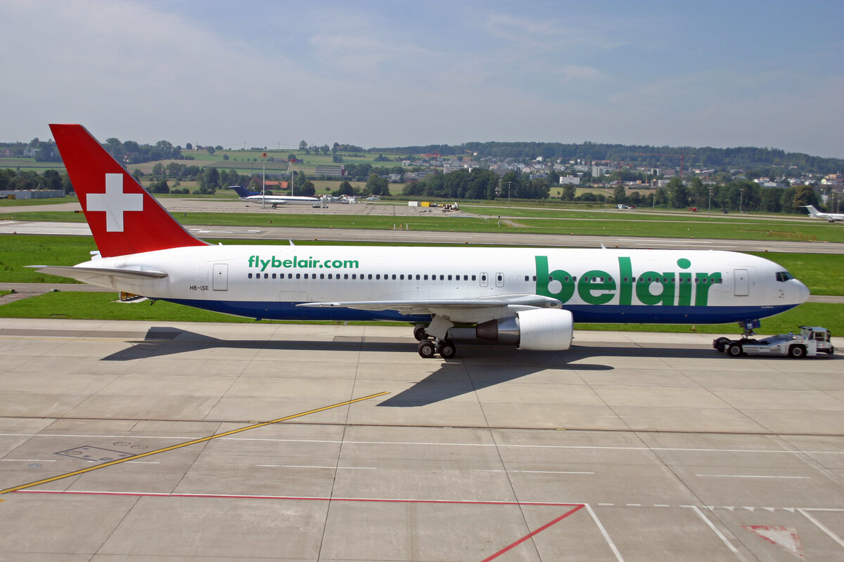 Belair Airlines, HB-ISE, Boeing 767-3Q8ER, msn: 27600/655,  RondoMondo , 26.August 2007, ZRH Zürich, Switzerland.