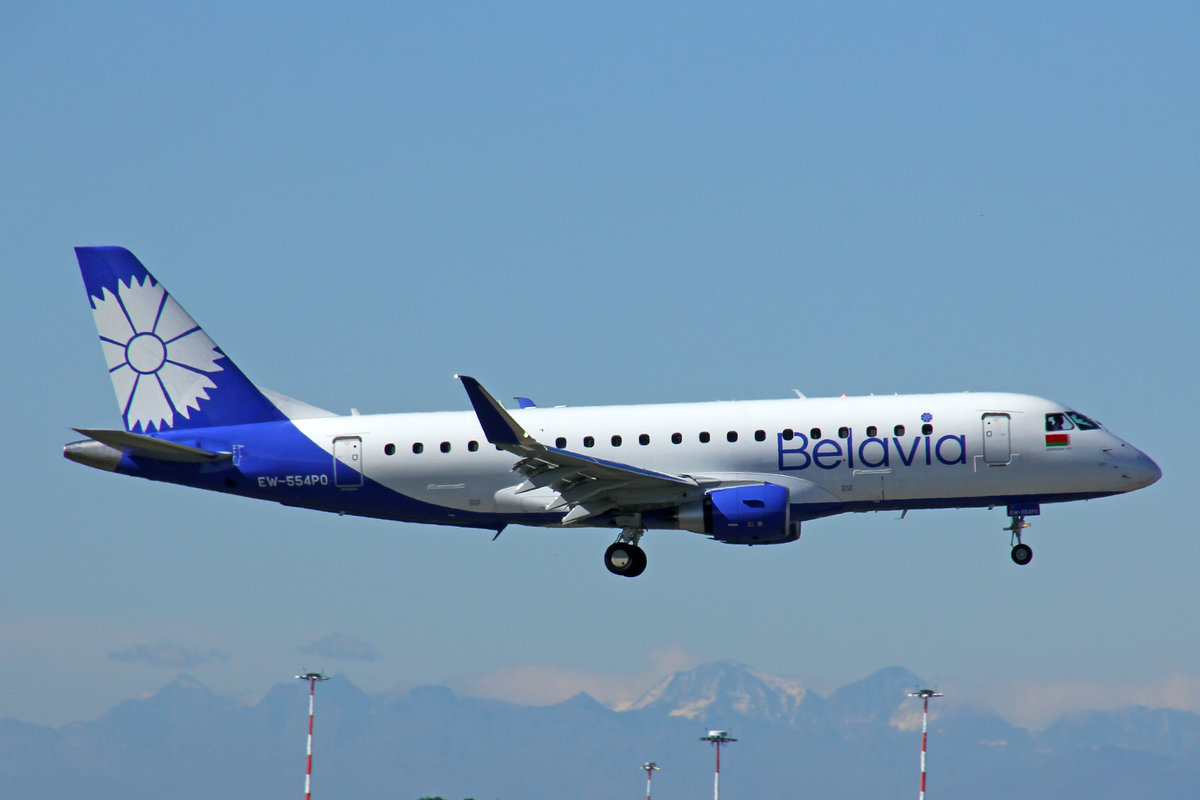 Belavia, EW-554PO, Embraer ERJ-175LR, msn: 17000852, 28.September 2020, MXP Milano-Malpensa, Italy.
