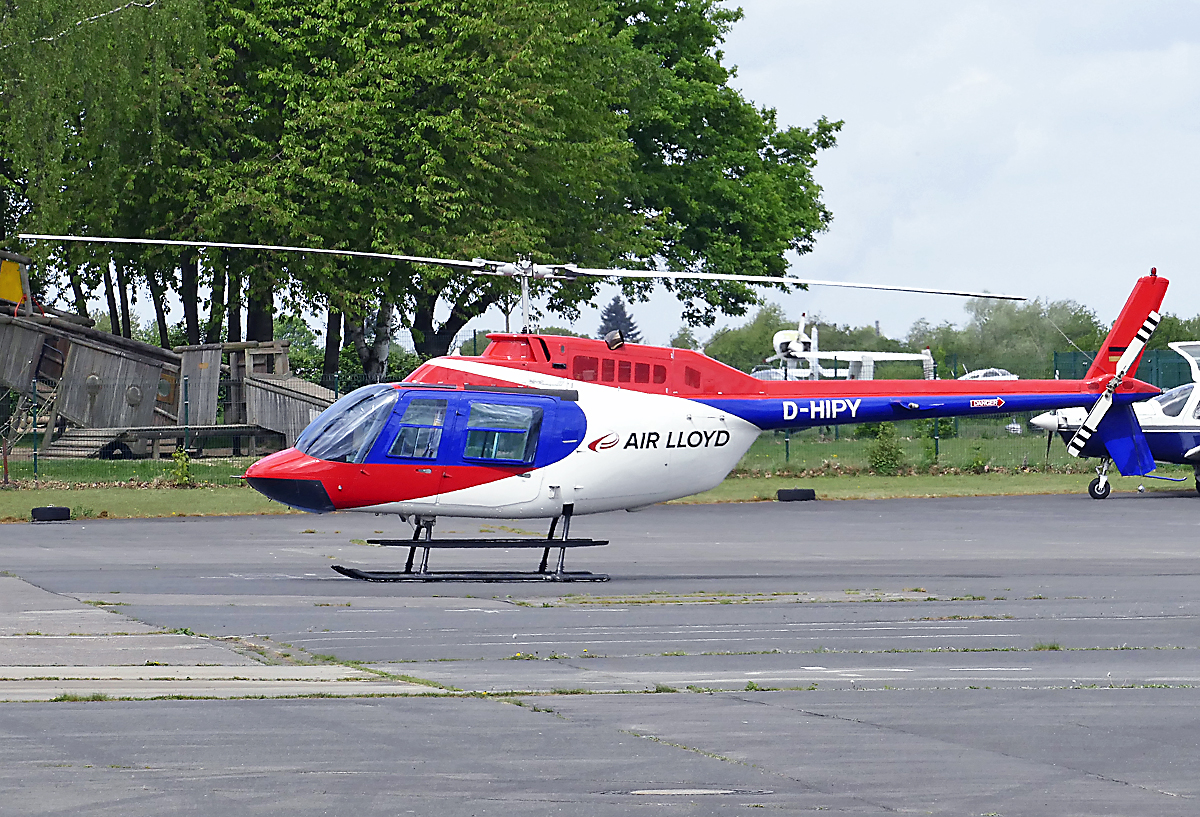 Bell 206 B Jet Ranger der Fa. Air Lloyd, D-HIPY in EDKB - 28.04.2018
