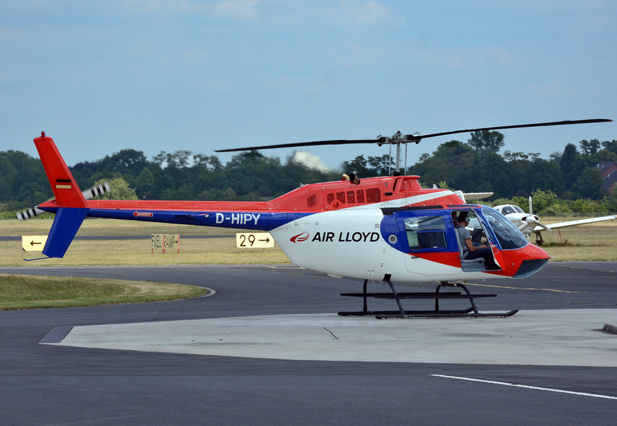 Bell 206B-3 Jet Ranger, D-HIPY, Fa. Air Lloyd in EDKB - 11.06.2015