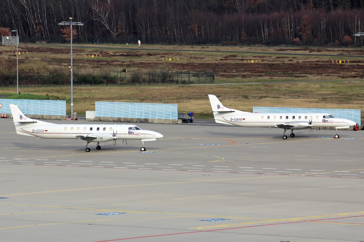 Bin Air D-CCCC SA227AT Merlin IVC und D-CAVA SA227DC Metro23 abgestellt in Köln 27.12.2015