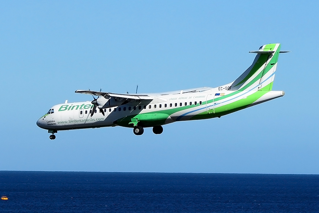 Binter, EC-GQF, Aerospatiale, ATR-72-202, 17.03.2015, ACE, Arrecife, Spain 


