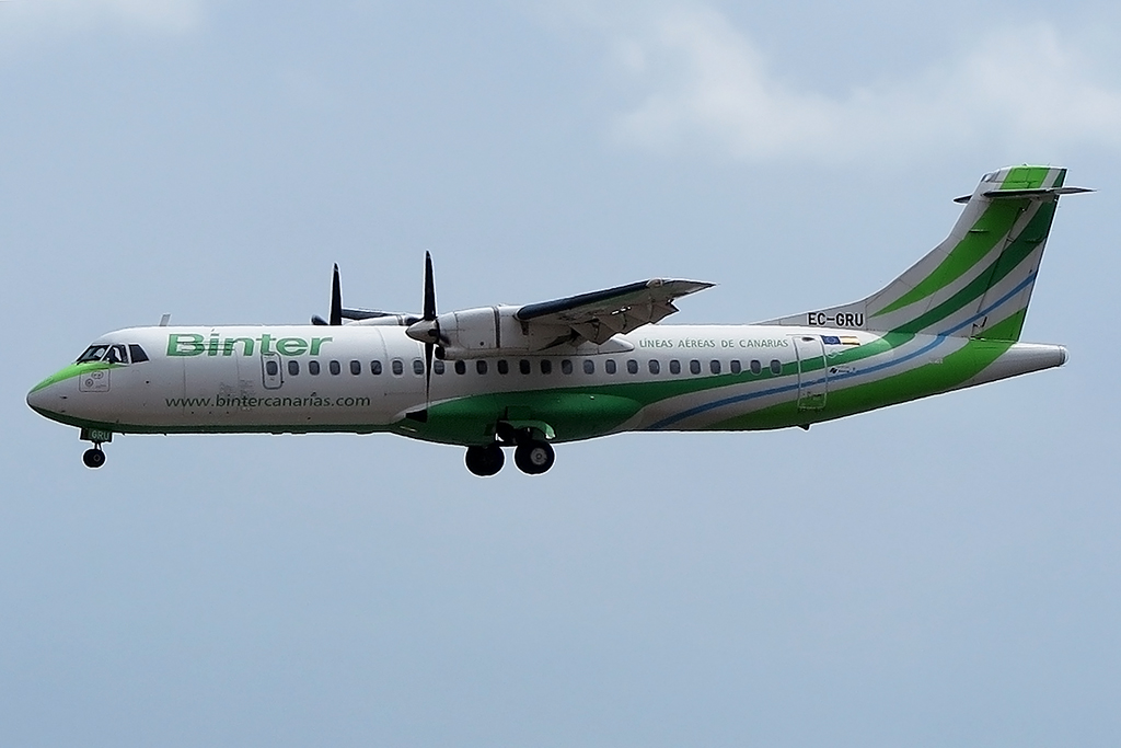Binter, EC-GRU, Aerospatiale, ATR-72-212A, 19.03.2015, ACE, Arrecife, Spain 



