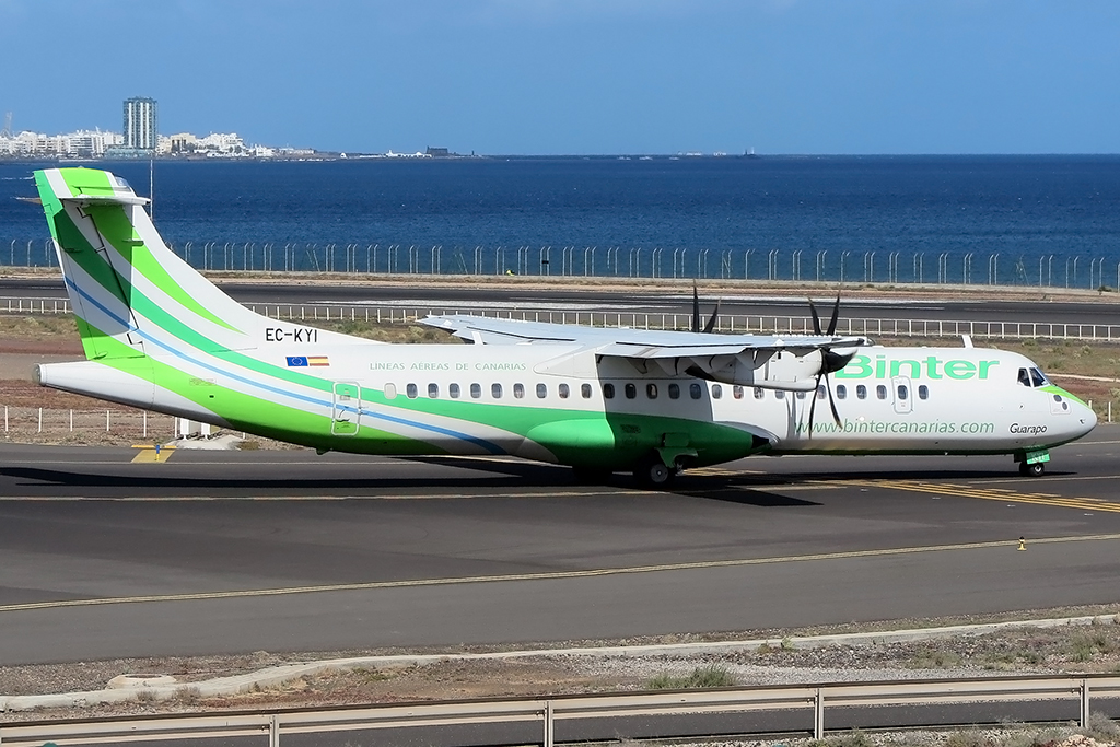 Binter, EC-KYI, Aerospatiale, ATR-72-212A, 18.03.2015, ACE, Arrecife, Spain 




