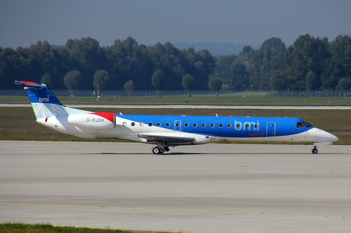 bmi regional, G-RJXH, Embraer ERJ-145EP, 25.September 2016, MUC München, Germany.