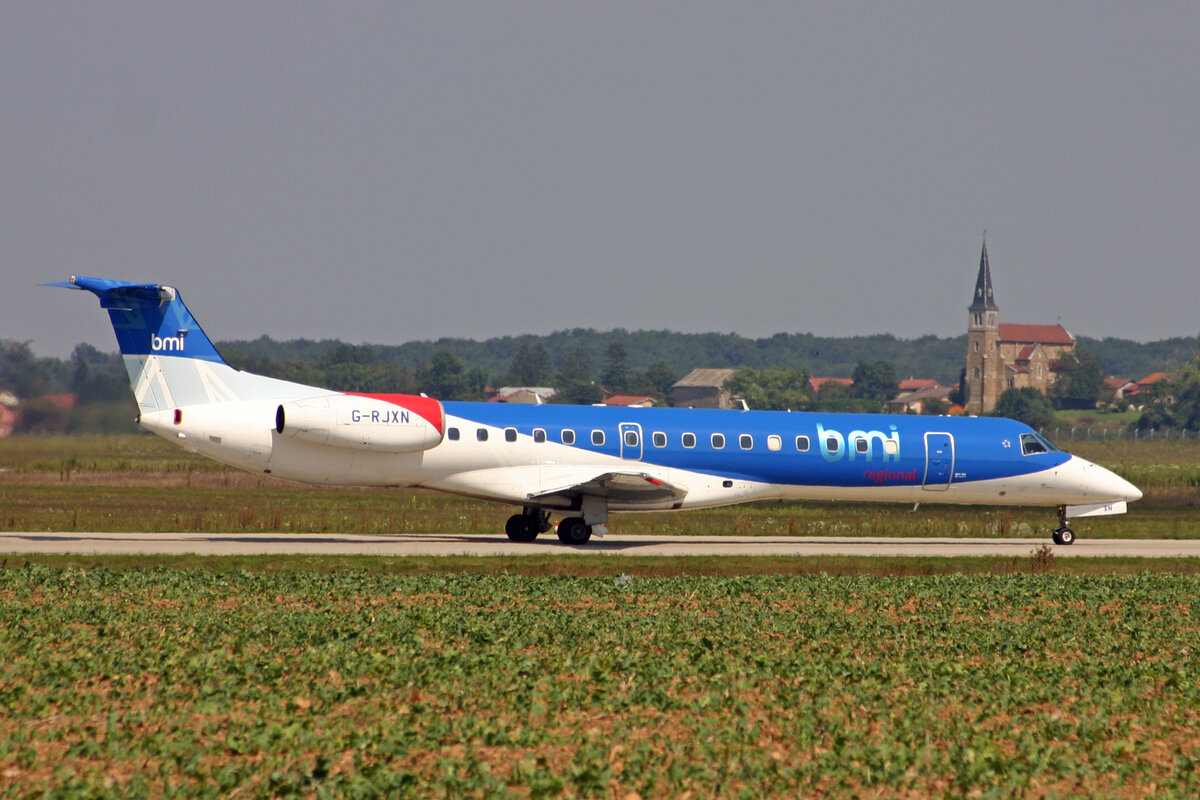bmi Regional, G-RJXN, Embraer EMB-145MP, msn: 14500336, 31.August 2007, LYS Lyon-Saint-Exupéry, France.